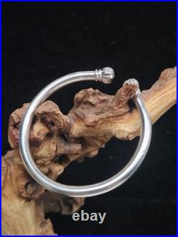 52mm Handmade 999 Fine Silver Cuff Solid 32.8g Adjustable Open Bangle