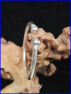 52mm Handmade 999 Fine Silver Cuff Solid 32.8g Adjustable Open Bangle