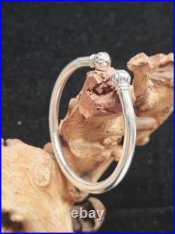 52mm Handmade 999 Fine Silver Cuff Solid 32.8g Adjustable Open Bangle