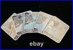 5X 1 Oz. 999 Fine Silver Square 2024 Trump Train Silver Bar BU Coin IN STOCK
