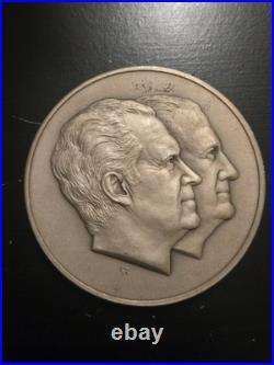 5.89 oz Sterling Silver. 925 AND Solid Bronze Pres Nixon Inauguration Medal 1973