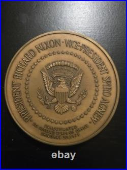 5.89 oz Sterling Silver. 925 AND Solid Bronze Pres Nixon Inauguration Medal 1973