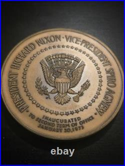 5.89 oz Sterling Silver. 925 AND Solid Bronze Pres Nixon Inauguration Medal 1973