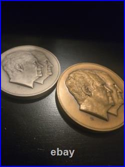 5.89 oz Sterling Silver. 925 AND Solid Bronze Pres Nixon Inauguration Medal 1973