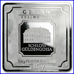 5 Kilo Silver Bar Geiger Edelmetalle (Original Square Series) SKU#155918