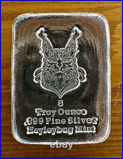 5 Oz 999 Silver Bar Hayleybug Mint Lama Square Bar RETIRED HB
