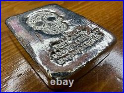 5 Oz 999 Silver Bar Hayleybug Mint Sugar Skull Square Bar RETIRED HB
