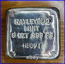 5 Oz 999 Silver Hayleybug Mint Logo Square