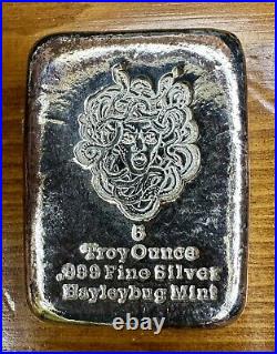 5 Oz 999 Silver Hayleybug Mint Medusa Square RETIRED HB