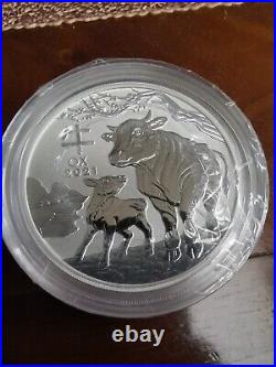 5 coins of 2021 Australian Lunar Ox Solid Silver 2 oz Coin