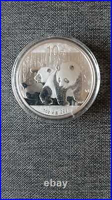 5 x 2010 1oz. 999 Chinese Panda Solid Pure Silver Coin Mint Condition In Capsule