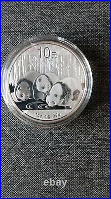 5 x 2013 1oz. 999 Chinese Panda Solid Pure Silver Coin Mint Condition In Capsule