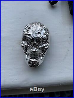 5oz (. 999) Silver Skull Hand poured Ingot Solid Silver Skull