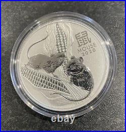 5oz Year Of The Mouse 2020.9999 Solid Silver Lunar Series 3 Coin. 1st In Series
