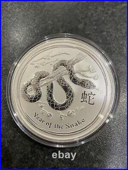 5oz Year Of The Snake 2013.999 Solid Silver Coin, Perth Mint Lunar Series 2