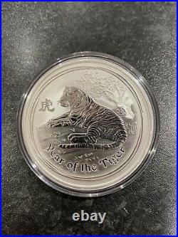 5oz Year Of The Tiger 2010.999 Solid Silver Coin, Perth Mint Lunar Series 2