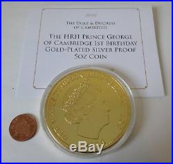 5oz solid. 925 sterling silver COIN Prince George 2014 & COA ltd. Ed. 99