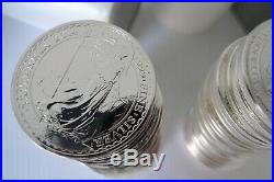 60 Britannia solid 1oz 999 silver bullion coins varied years 2014, 2015, 2016