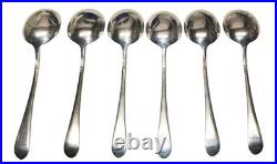 6 Lunt Pendant Of Fruit Cream Soup Bullion Spoons Sterling Silver 6 1/4, 226 g