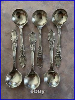 6pcs Antique Tiffany & Co. Broomcorn Sterling Silver Bullion Spoon 5 3/8 195 G