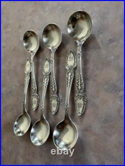 6pcs Antique Tiffany & Co. Broomcorn Sterling Silver Bullion Spoon 5 3/8 195 G