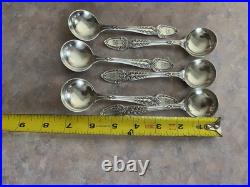 6pcs Antique Tiffany & Co. Broomcorn Sterling Silver Bullion Spoon 5 3/8 195 G
