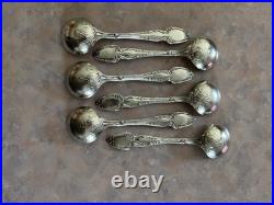 6pcs Antique Tiffany & Co. Broomcorn Sterling Silver Bullion Spoon 5 3/8 195 G