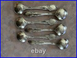 6pcs Antique Tiffany & Co. Broomcorn Sterling Silver Bullion Spoon 5 3/8 195 G