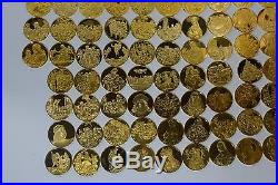76 Lot Raphael MasterPieces Gilded Solid Sterling Silver Medals 71.4 Troy oz ASW