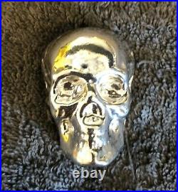 7oz YPS 3D 999 Fine Solid Silver SKULL Yeager's Poured Silver Hand poured