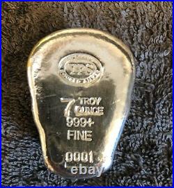 7oz YPS 3D 999 Fine Solid Silver SKULL Yeager's Poured Silver Hand poured