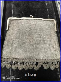 800 Coin Silver Antique Mesh Purse, Selling As Bullion, 221g