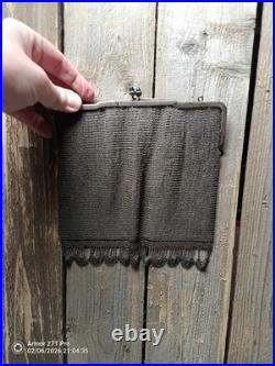 800 Coin Silver Antique Mesh Purse, Selling As Bullion, 221g