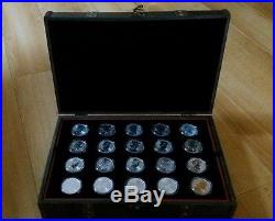 80 UNC Canadian 2015 1oz 5 Dollar Solid. 9999 Silver Maple Coins in 4 tier Chest