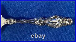 8 Antique Gorham Whiting Sterling Silver 209.1 Grams Lily 5 Inch Bullion Spoons