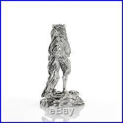 8 OZ TIMBER WOLF PREDATOR'S PRINT SERIES-SOLID SILVER 3D STATUE Serial Number