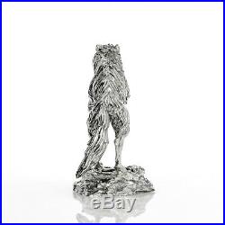 8 OZ TIMBER WOLF PREDATOR'S PRINT SOLID SILVER 3D STATUE #003 Serial Number