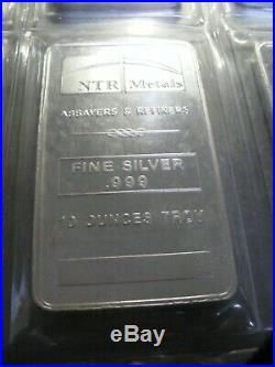 8 X 10 Oz. Ntr Finest Solid Silver Bars Weighing 80 Troy Oz. £2100 Inc Post