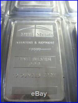 8 X 10 Oz. Ntr Finest Solid Silver Bars Weighing 80 Troy Oz. £2100 Inc Post