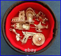 8 x QUALITY STERLING SILVER CHARMS+ Hmk'd SILVER BEAKER +2 DICE POSH MONOPOLY