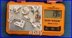 8 x QUALITY STERLING SILVER CHARMS+ Hmk'd SILVER BEAKER +2 DICE POSH MONOPOLY