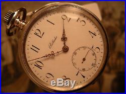 9141 Billodes Zenith Pocket Watch Solid Silver 1900