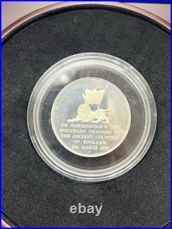 925 Silver Coin Medal Birmingham Mint 40.5grams In Wooden Box Lot8