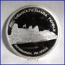 950 Solid Silver 3.49Toz Hindu Pittsburg, PA Temple Medal AR497 950 Solid Silver 3.49Toz Hindu Pittsburg, PA Temple Medal AR497