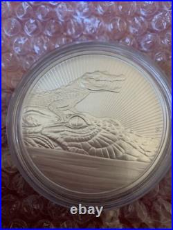 999 10oz Silver Solid Crocodile Australia Coin 2019 with Our Dear Queen. Rare