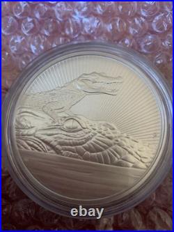 999 10oz Silver Solid Crocodile Australia Coin 2019 with Our Dear Queen. Rare