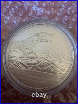 999 10oz Silver Solid Crocodile Australia Coin 2019 with Our Dear Queen. Rare