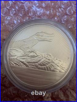 999 10oz Silver Solid Crocodile Australia Coin 2019 with Our Dear Queen. Rare