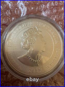 999 10oz Silver Solid Crocodile Australia Coin 2019 with Our Dear Queen. Rare