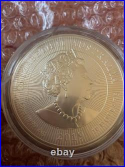 999 10oz Silver Solid Crocodile Australia Coin 2019 with Our Dear Queen. Rare